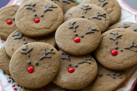 Rudolph the Red-Nosed Reindeer gingerbread cookies